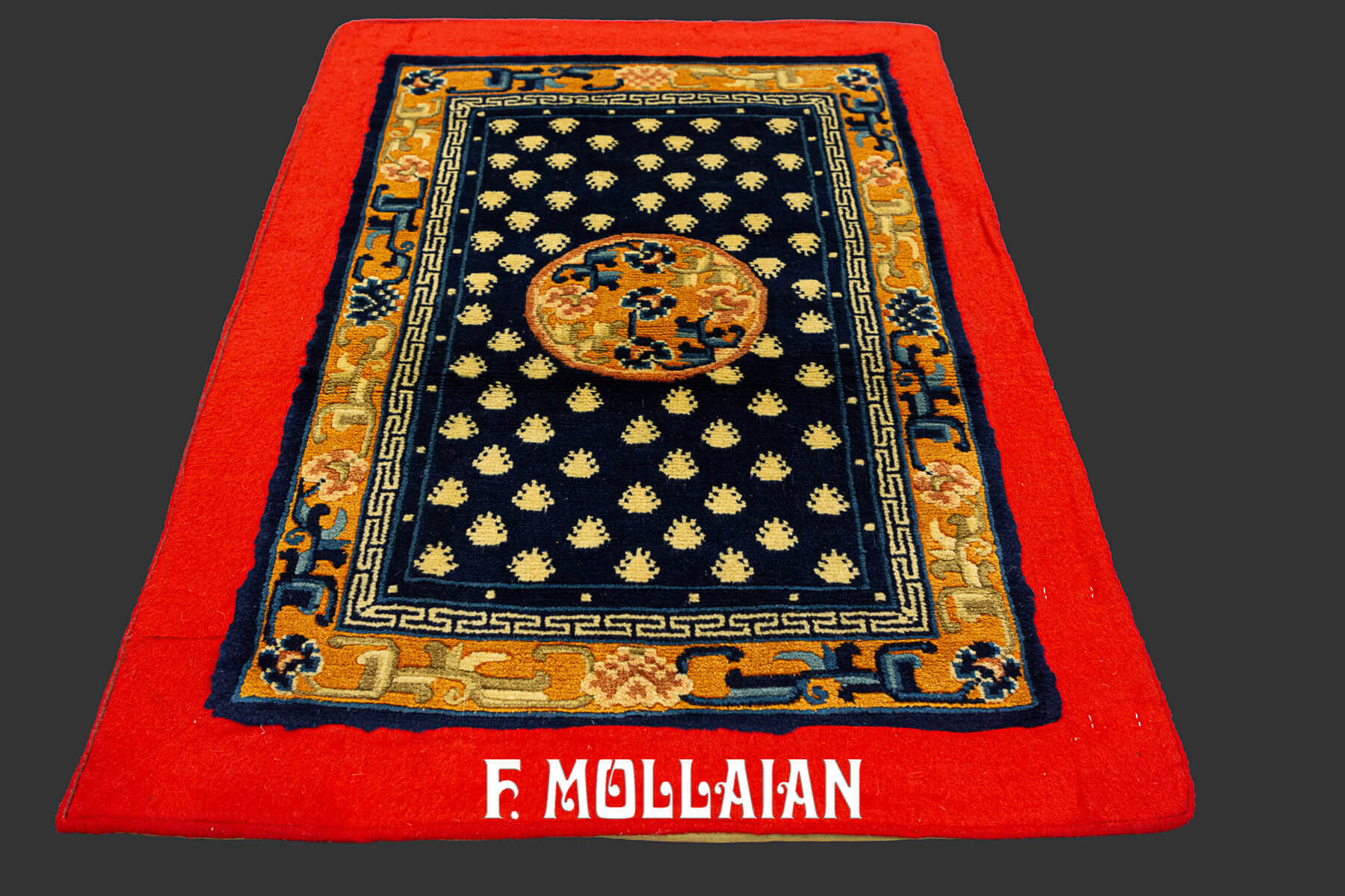 Small decorative Hand-knotted Antique Tibetan Rug n°:97003151
